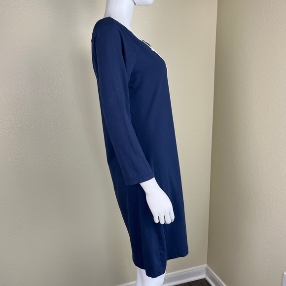 Lilly Pulitzer Women’s Size L Navy Pima Cotton Marina Embroidered Shirt Dress - Picture 10 of 14
